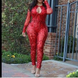 Red glitter bodysuit